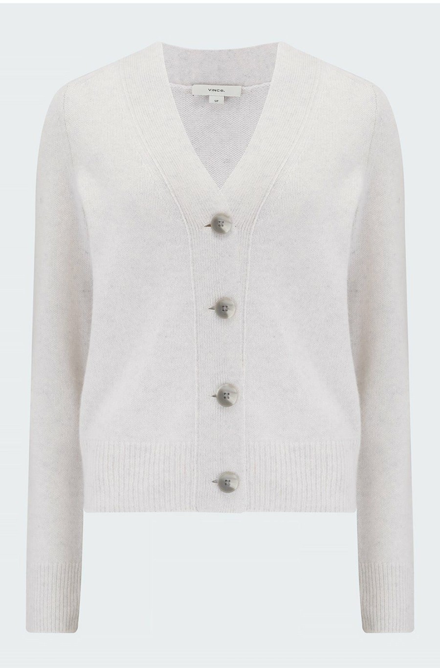 Women'S Clothing * | Shrunken Button Cardigan In Heather White Official Vince