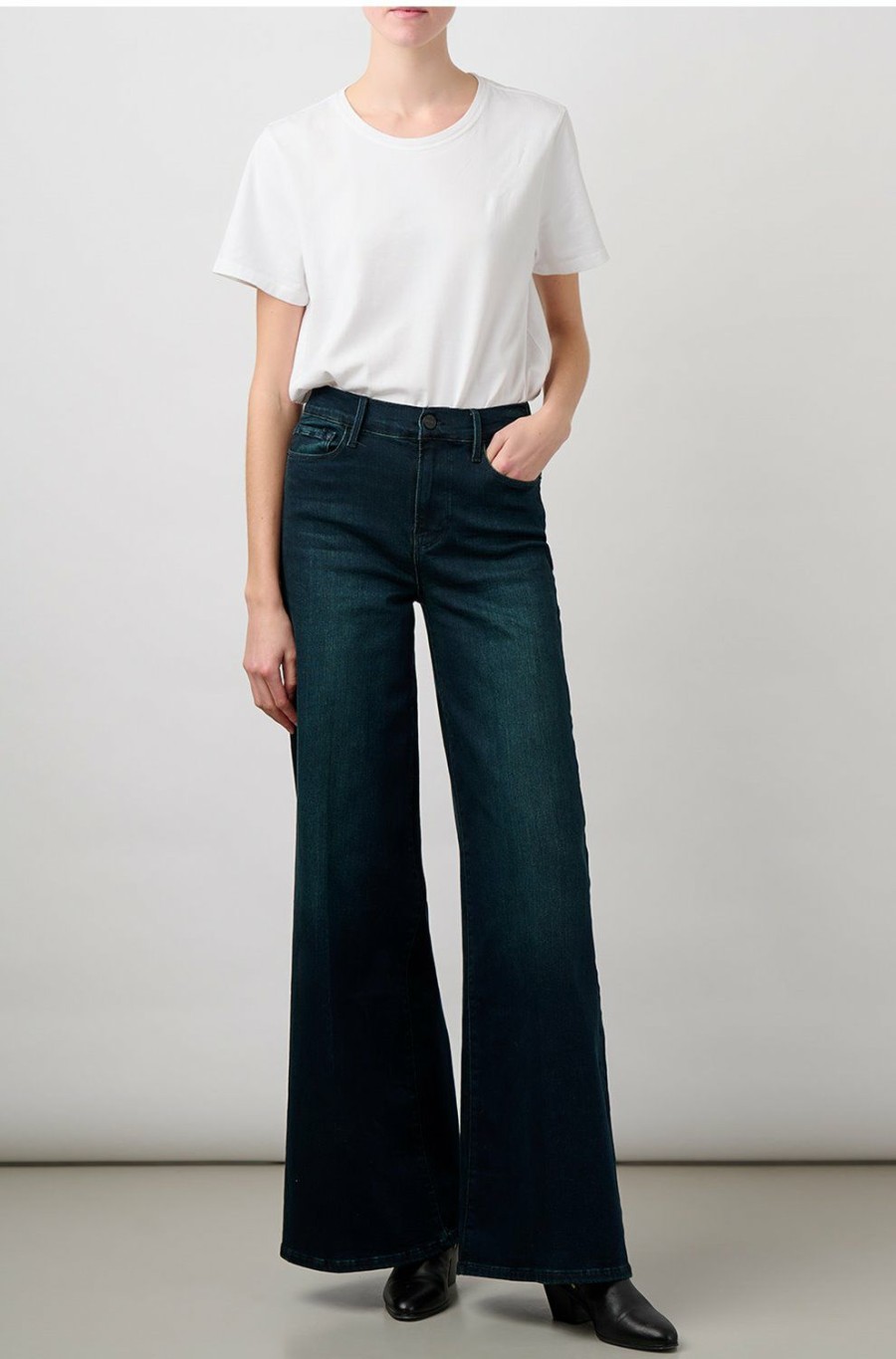 Jeans * | Le Palazzo Wide Leg In Porter New Frame