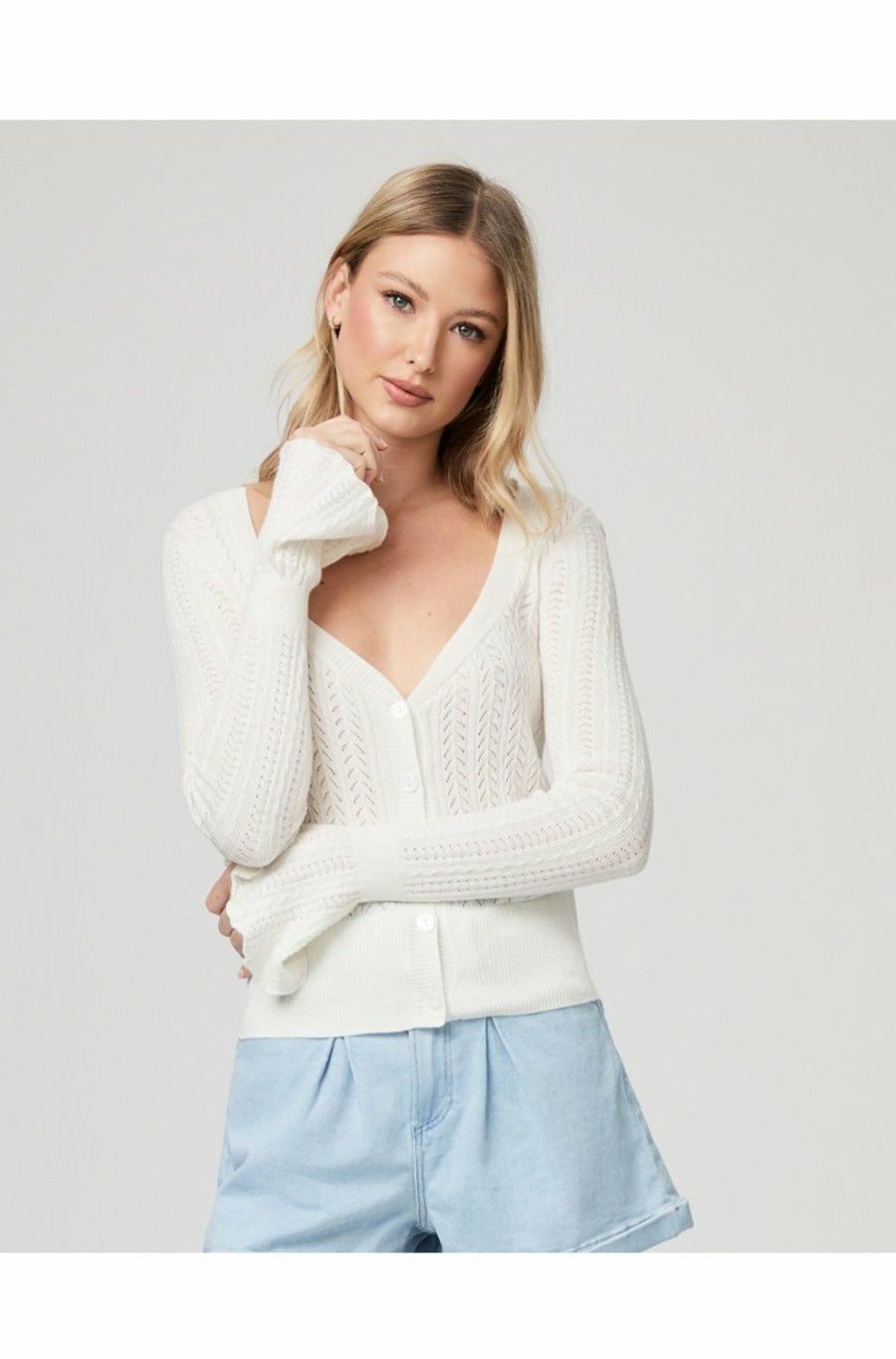 Women'S Clothing * | Alvida Cardigan In Ivory Special Offers Paige