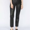 Women'S Clothing * | Le High Straight Leather In Noir Best Price Frame