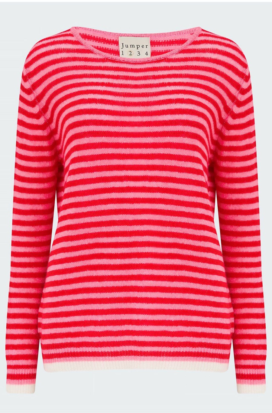 Women'S Clothing * | Little Stripe Crew In Candy, Red, Cream High Quality Jumper 1234