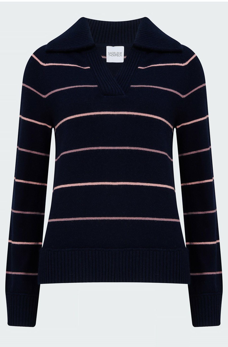 Women'S Clothing * | Hermia Sweater In Navy Bubblegum Stripe Online Sale Madeleine Thompson