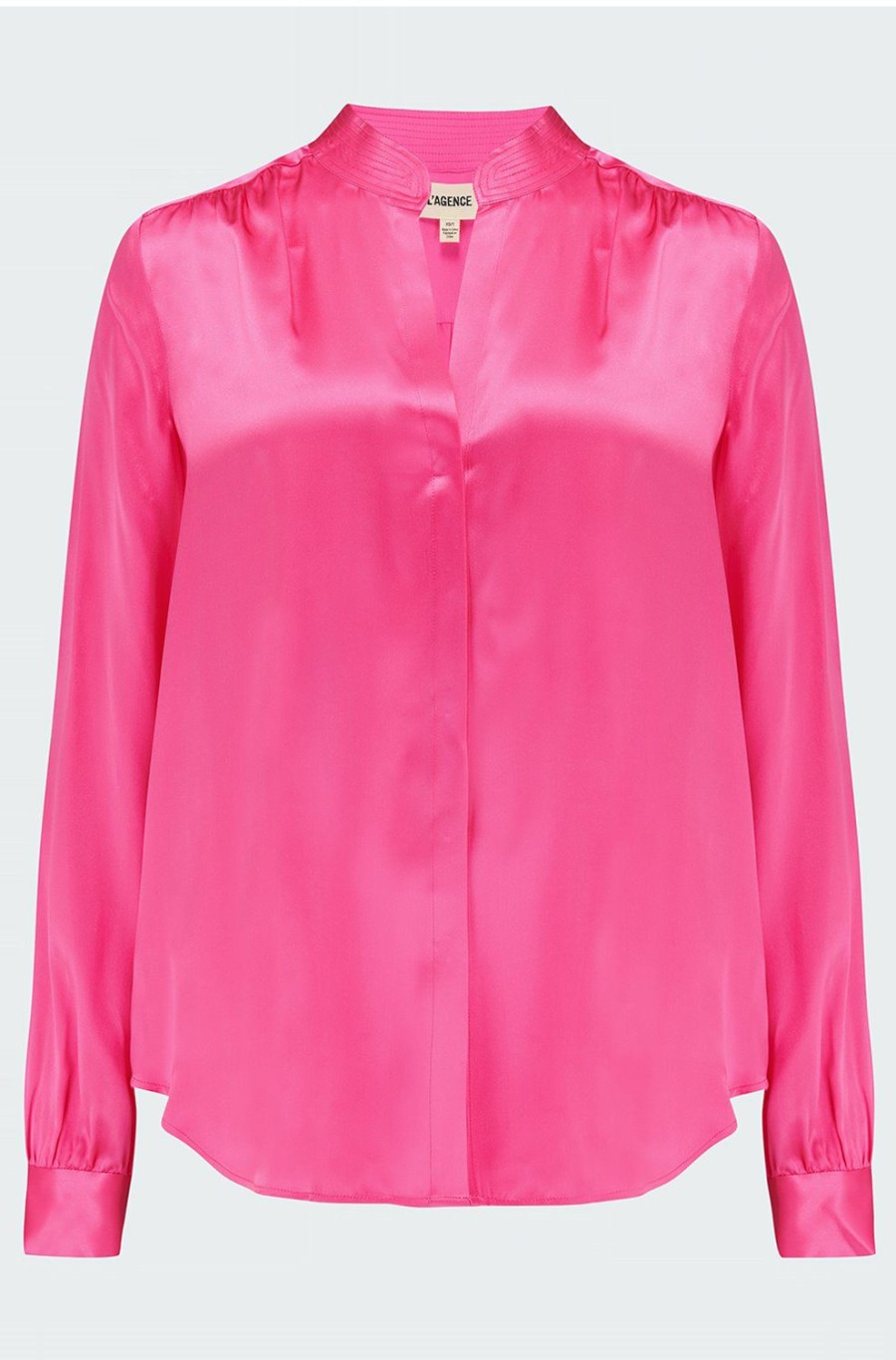 Women'S Clothing * | Bianca Band Collar Blouse In Pink Glo Exclusive L'Agence