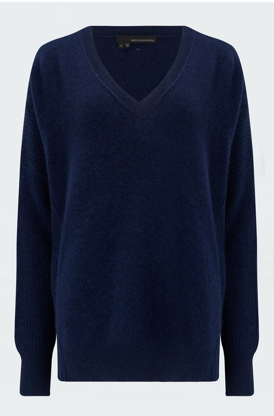 Women'S Clothing * | Morigan V-Neck In Navy Best Sellers 360 Cashmere