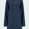 Women'S Clothing * | Long Jacket In Navy Shoping Rains