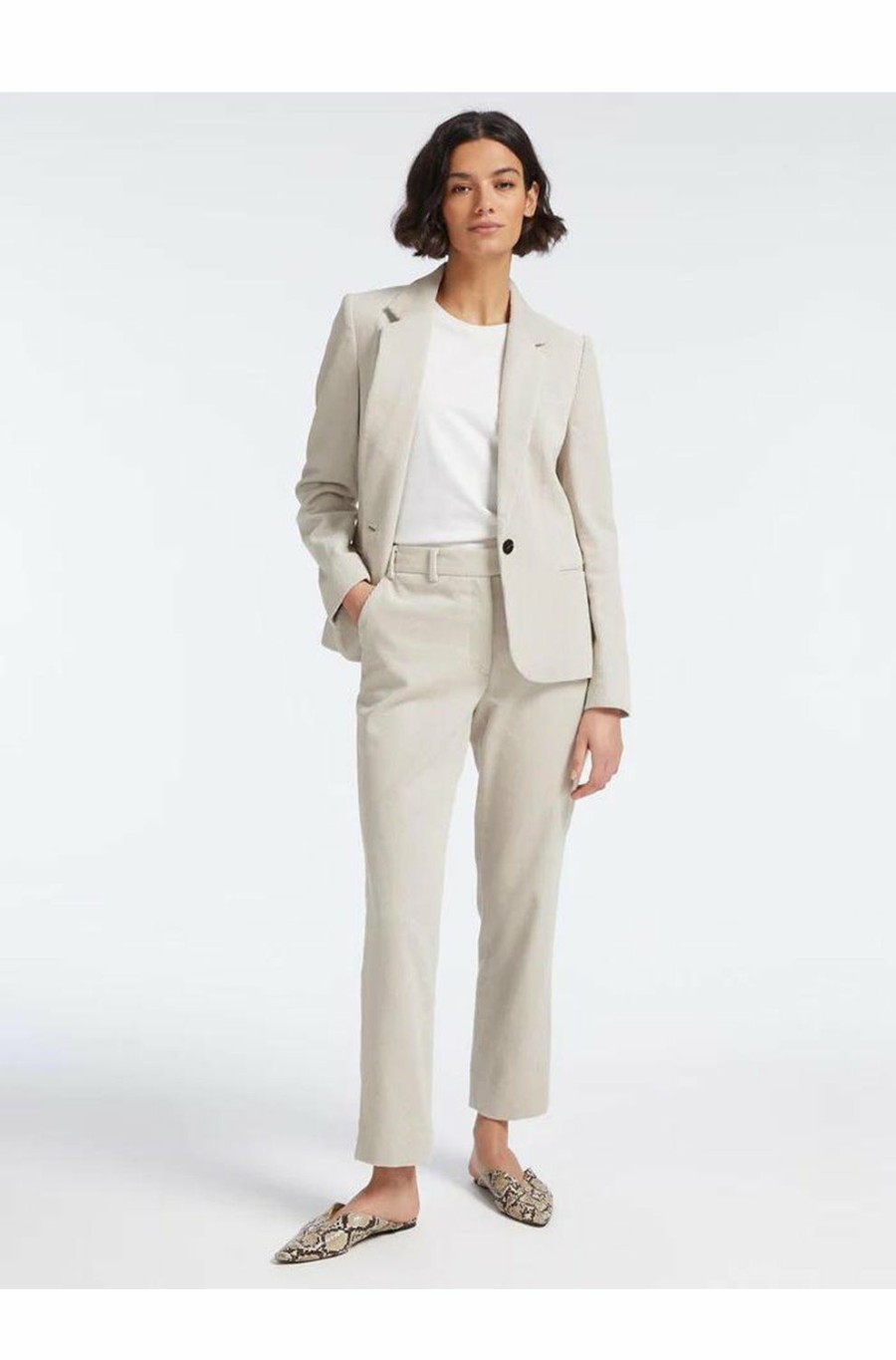 Women'S Clothing * | Leo Cordurory Blazer In Stone Top Sellers Cefinn