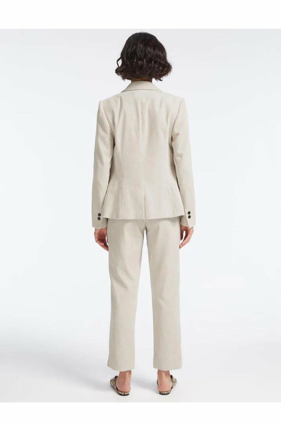 Women'S Clothing * | Leo Cordurory Blazer In Stone Top Sellers Cefinn