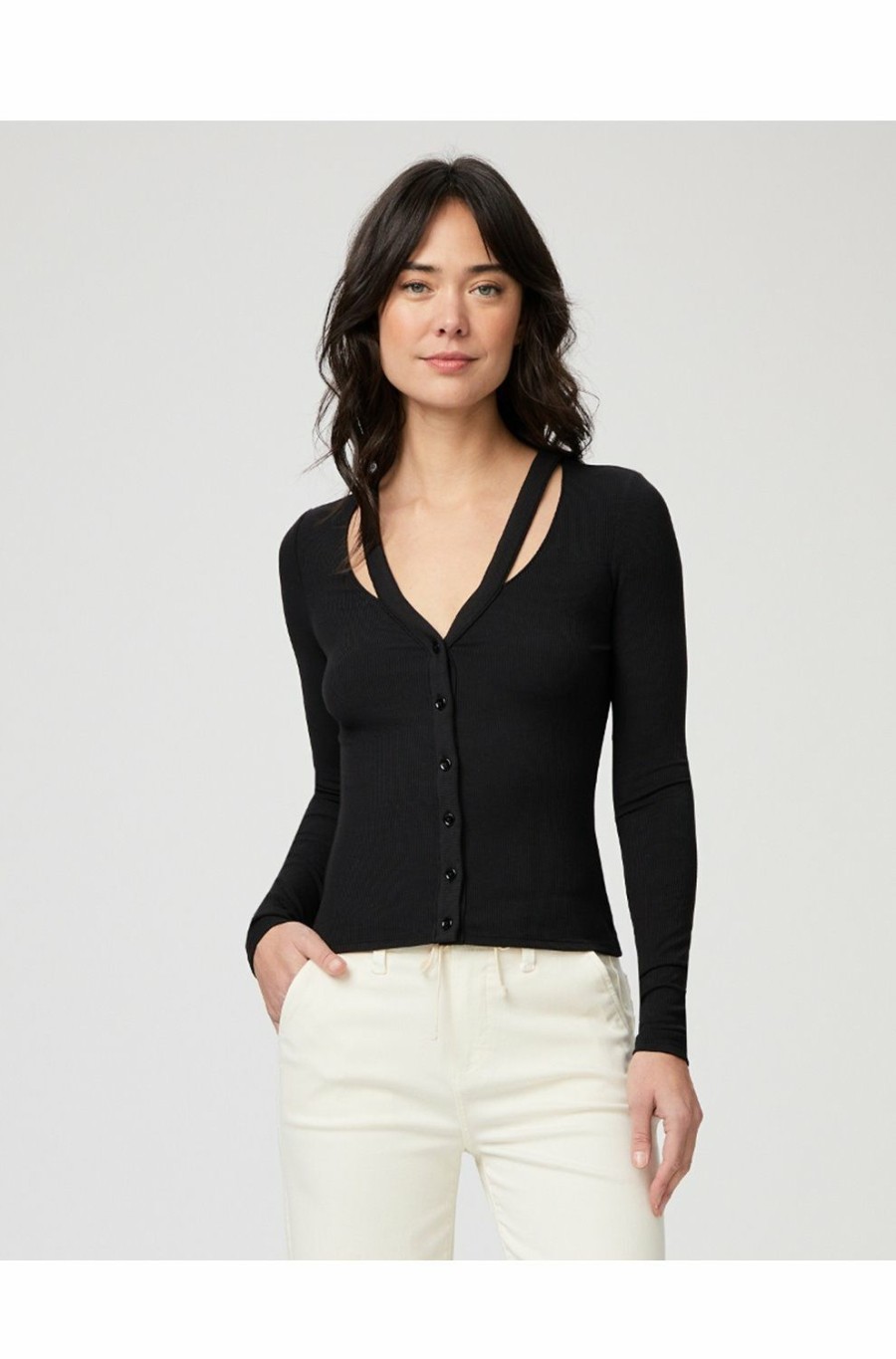 Women'S Clothing * | Sycamore Cardigan In Black Clearance Paige