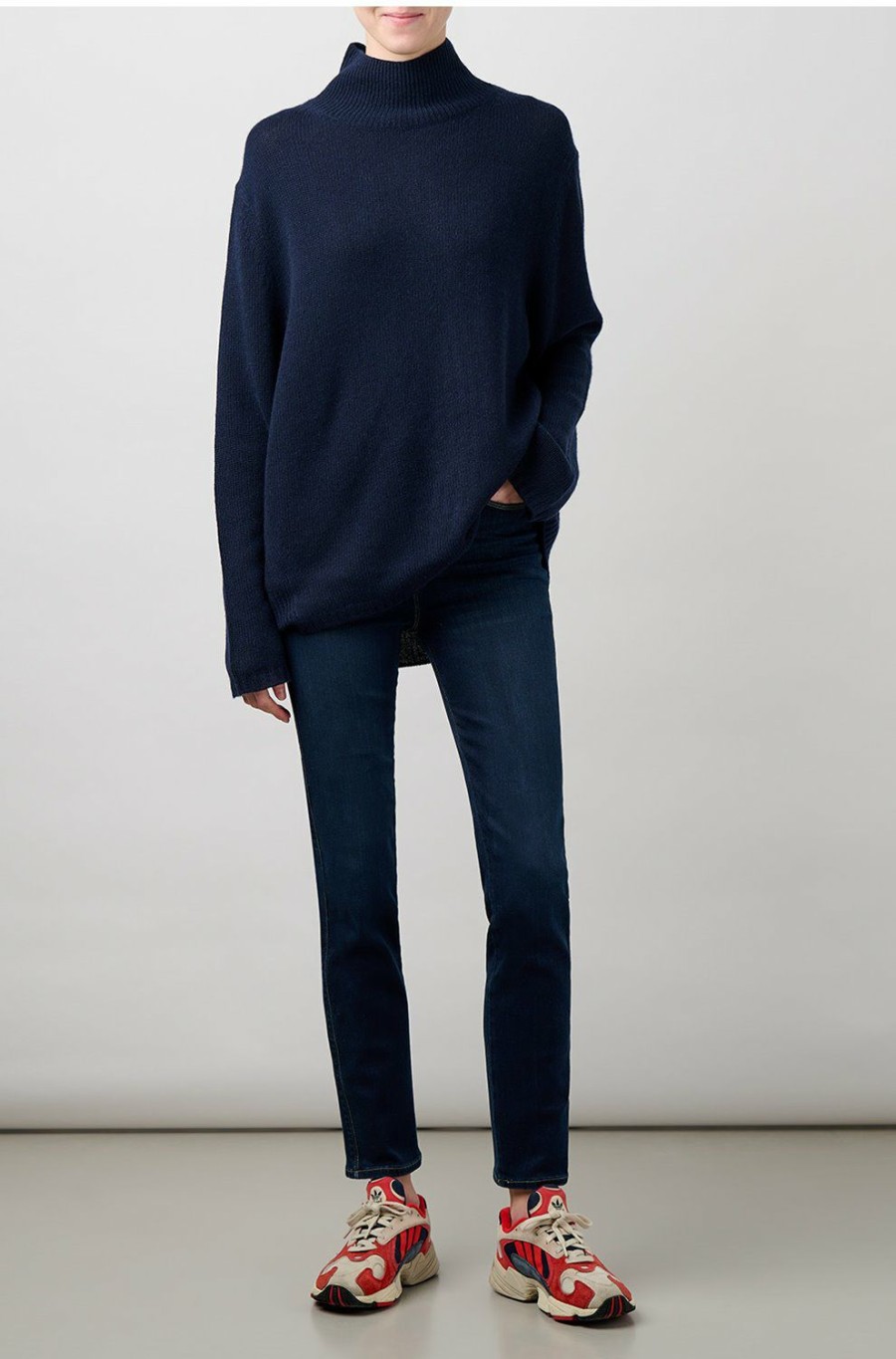 Women'S Clothing * | Luella Turtleneck In Navy Clearance Sale 360 Cashmere