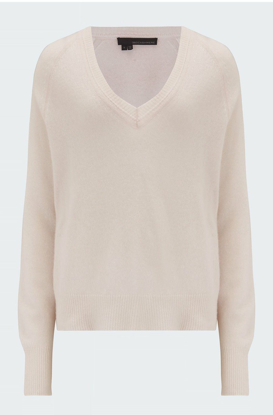 Women'S Clothing * | Zaya V-Neck In Alabaster 100% Guarantee 360 Cashmere