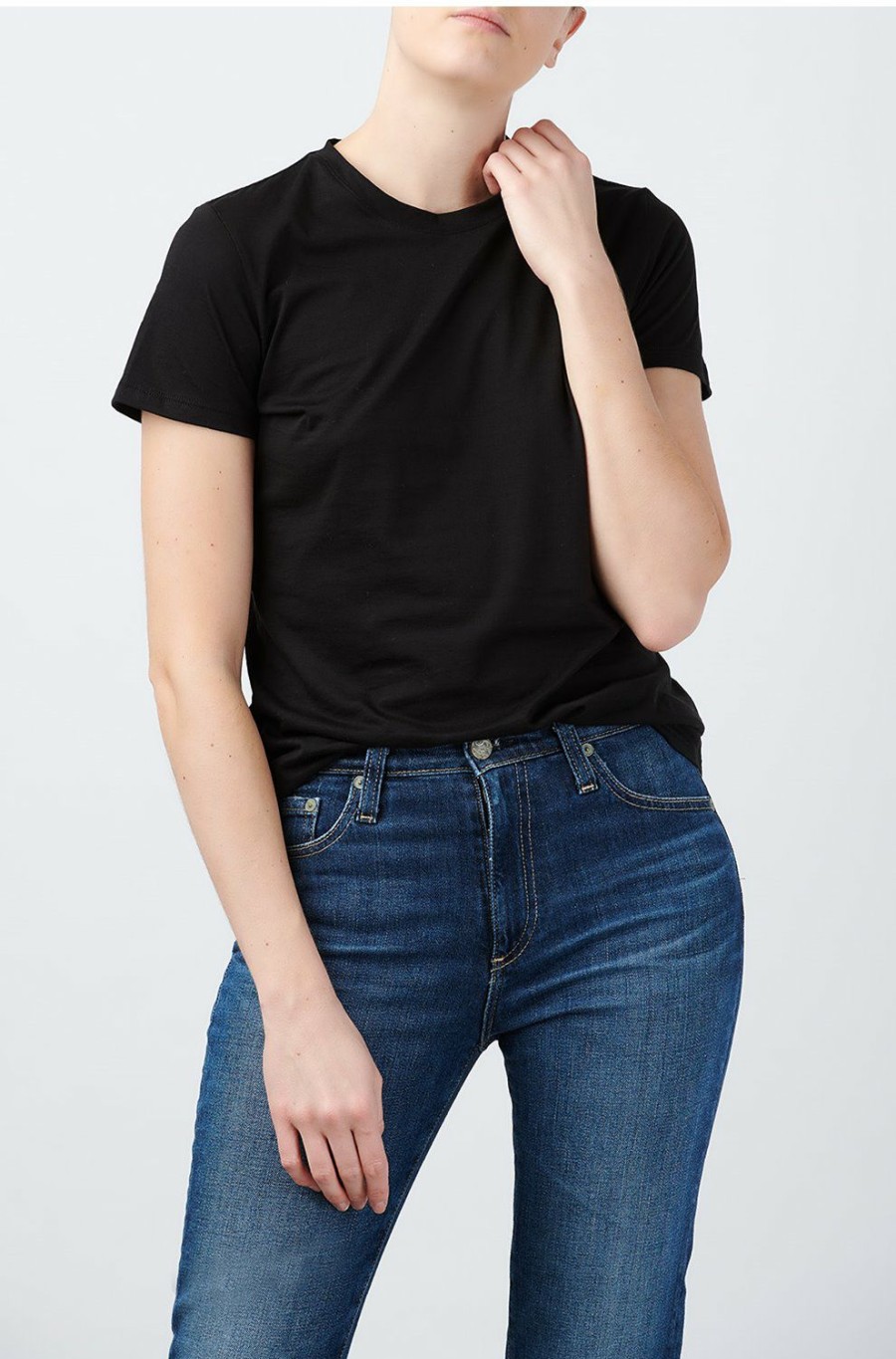 Women'S Clothing * | Essential Crew T-Shirt In Black Special Offers Vince