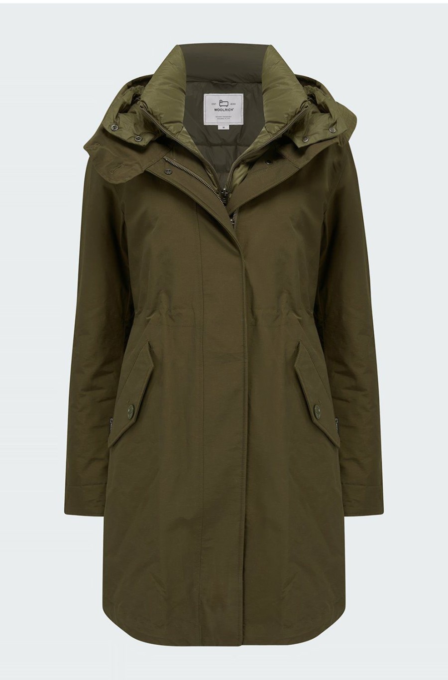 Women'S Clothing * | Long Military Parka 3In1 In Dark Green Flash Sale Woolrich