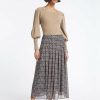 Women'S Clothing * | Zinnia Maxi Skirt In Navy Beige Heart Geo Print With Discount Cefinn