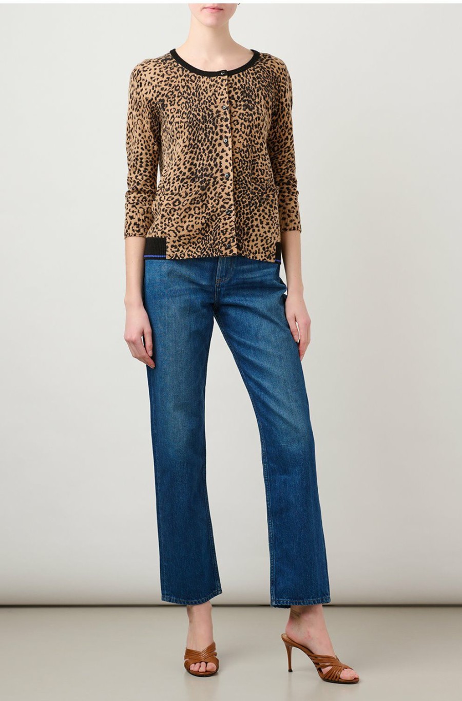 Women'S Clothing * | Printed Leopard Cardigan In Hazelnut Sky Diver Outlet Jumper 1234