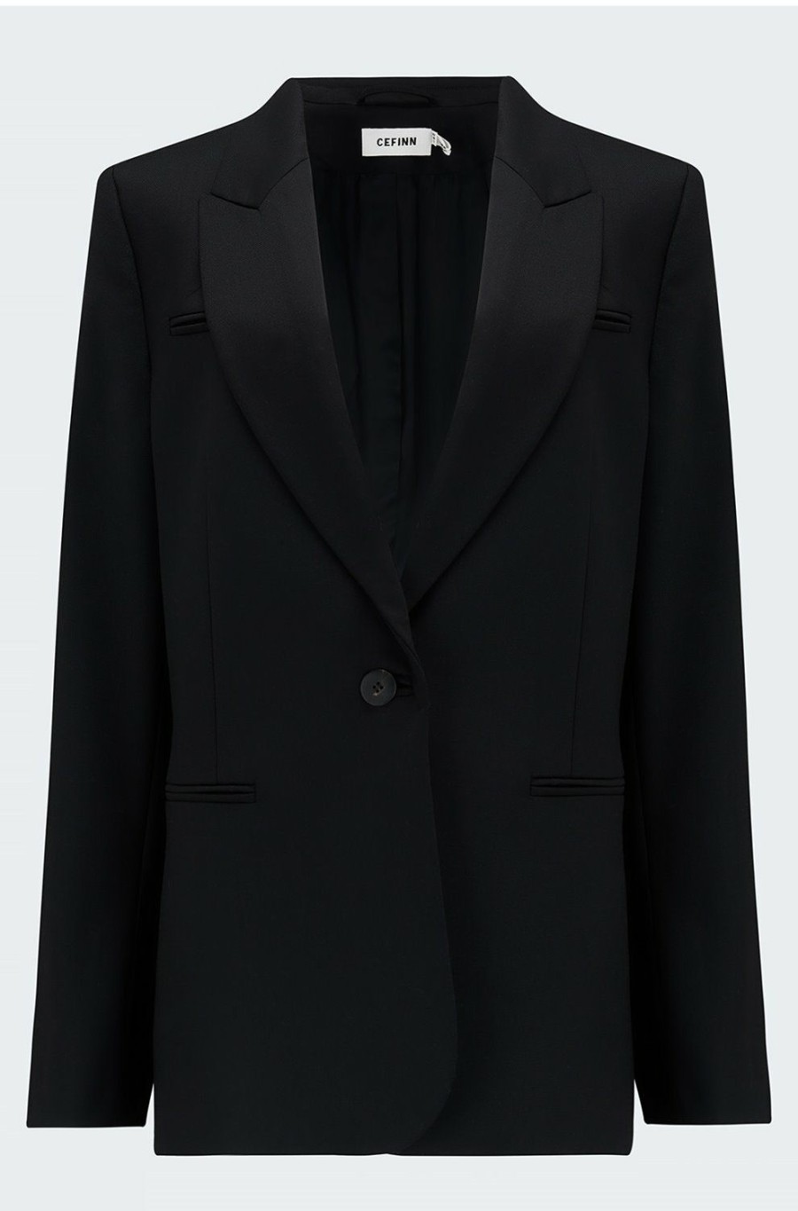 Women'S Clothing * | Jamie Stretch Wool Blend Blazer In Black Best Sellers Cefinn