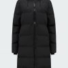 Women'S Clothing * | Long Puffer Jacket In Black Discounts Rains