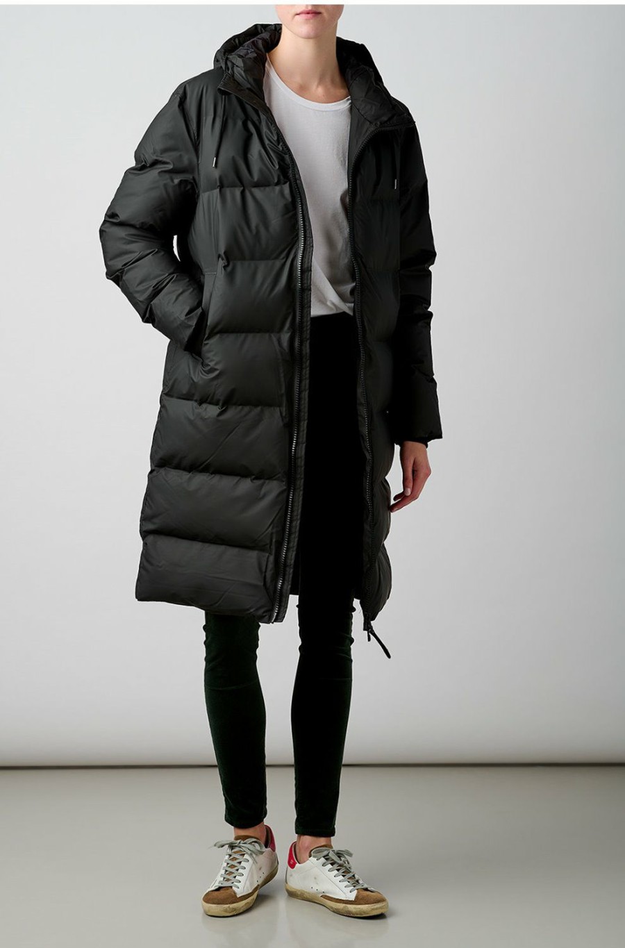 Women'S Clothing * | Long Puffer Jacket In Black Discounts Rains