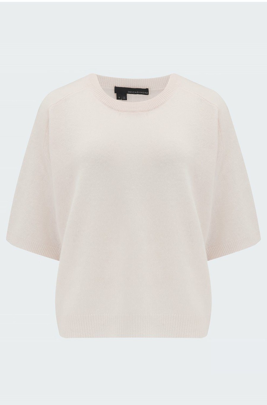 Women'S Clothing * | Caroline Short Sleeve Jumper In Alabaster Top Sell 360 Cashmere