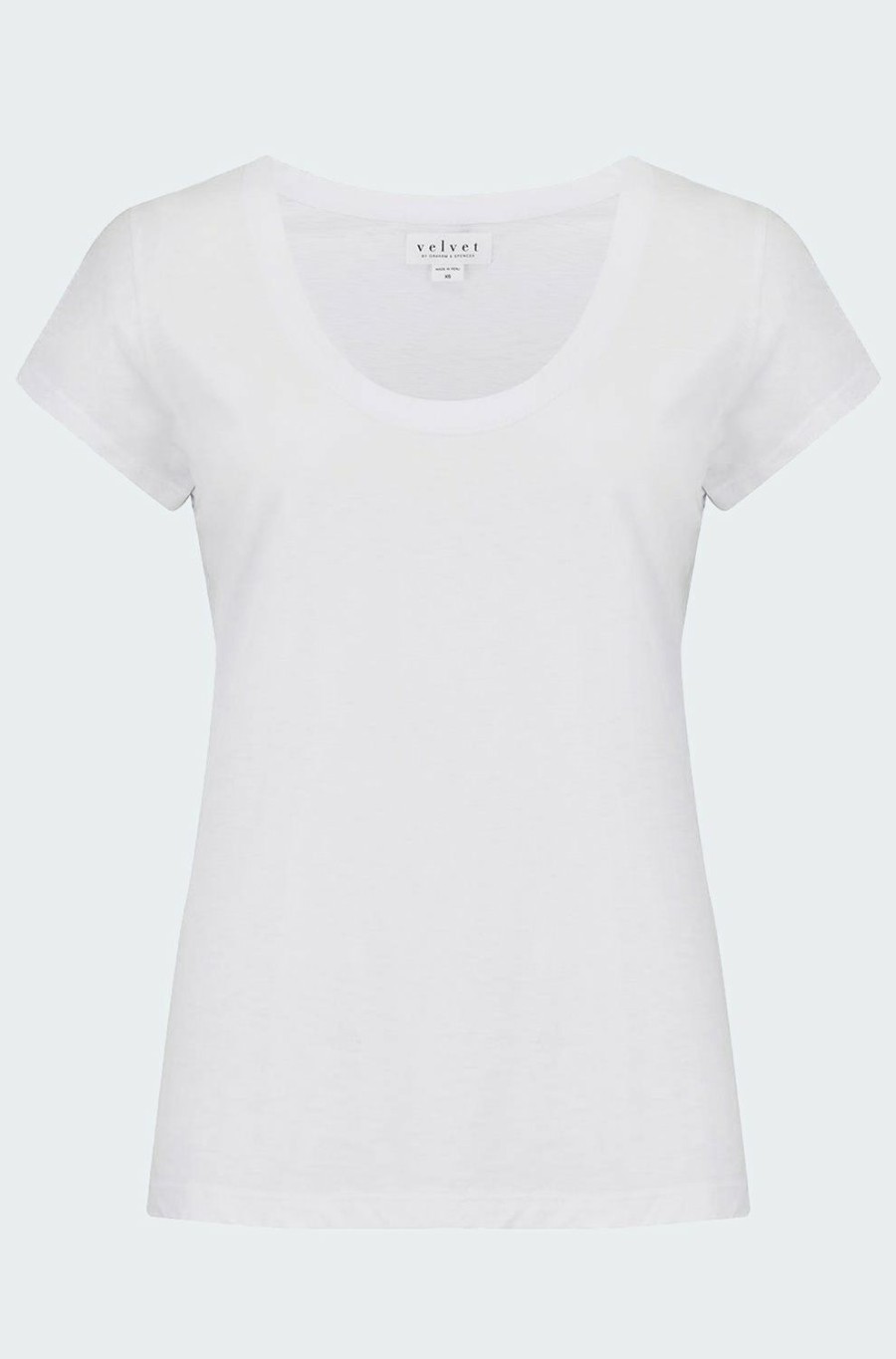 Women'S Clothing * | Katie Scoop Neck Tee In White Limit Offer Velvet