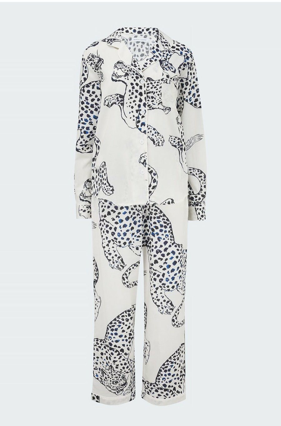 Women'S Clothing * | Jaguar Print Pyjamas In Cream Online Discount Desmond & Dempsey