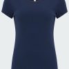 Women'S Clothing * | Cori Scoop Tee In Navy Good Quality L'Agence