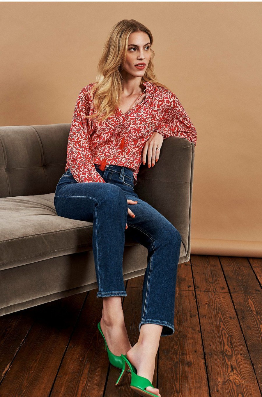 Women'S Clothing * | Penny Top In Gloriosa Print Flamingo Best Sellers Natalie Martin