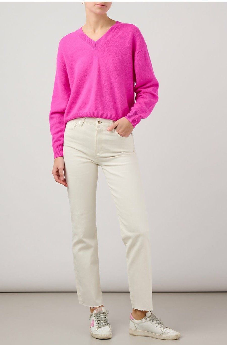 Women'S Clothing * | Malibu V Jumper In Crush Best-Selling Crush